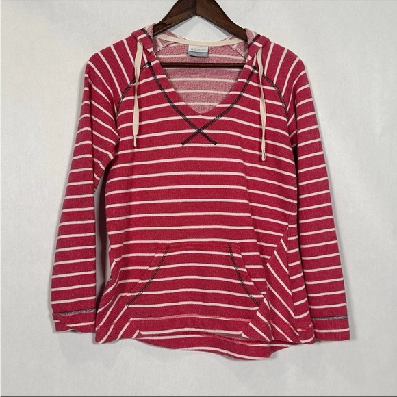 2 for$15 Columbia Red White Striped Hoodie - Picture 1 of 11